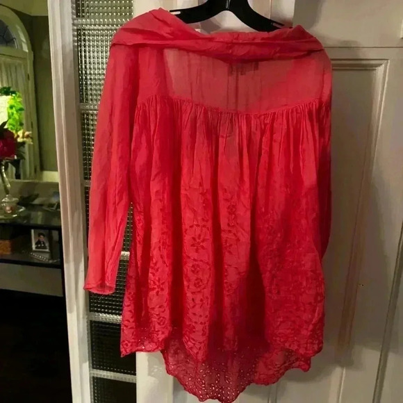 NWT Adele Fado Cotton Blouse Top Sz EU40 US L Eyelet Accents Cowl Neck ITALY - Picture 6 of 12